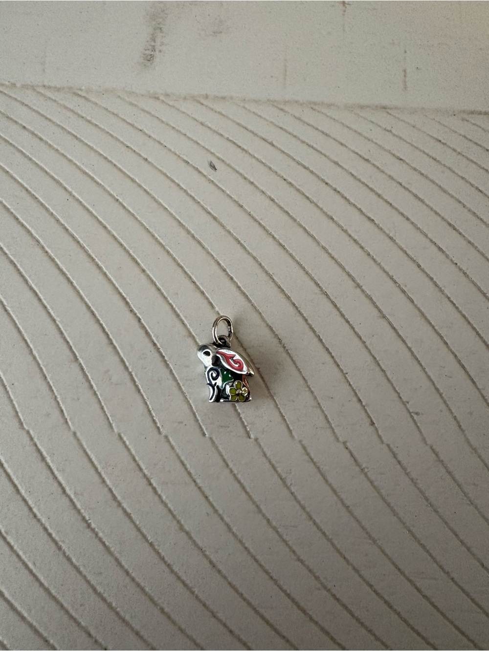 James Avery Sterling Silver Enamel Festive Bunny Charm NWOT - Picture 2 of 3